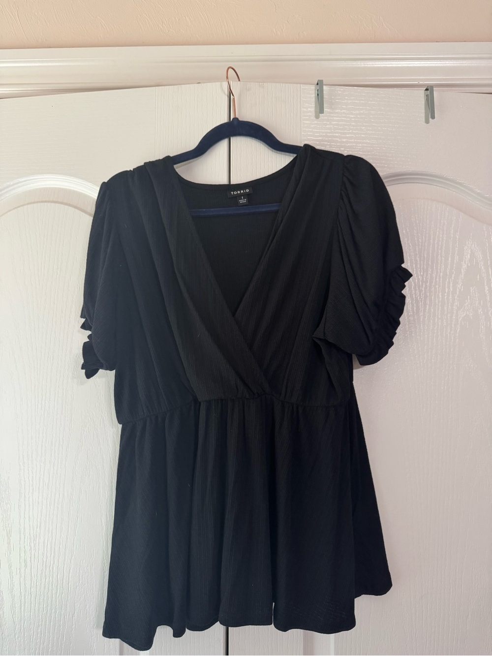 torrid Black V-Neck Empire Waist Babydoll Blouse
